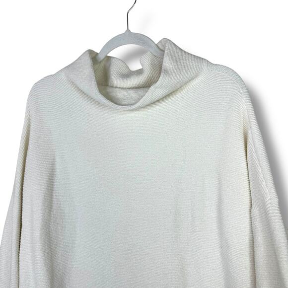 Free People NWOT Ottoman Slouchy Ecru Ivory Tunic Heavy Ribbed Sweater XS - Picture 5 of 9